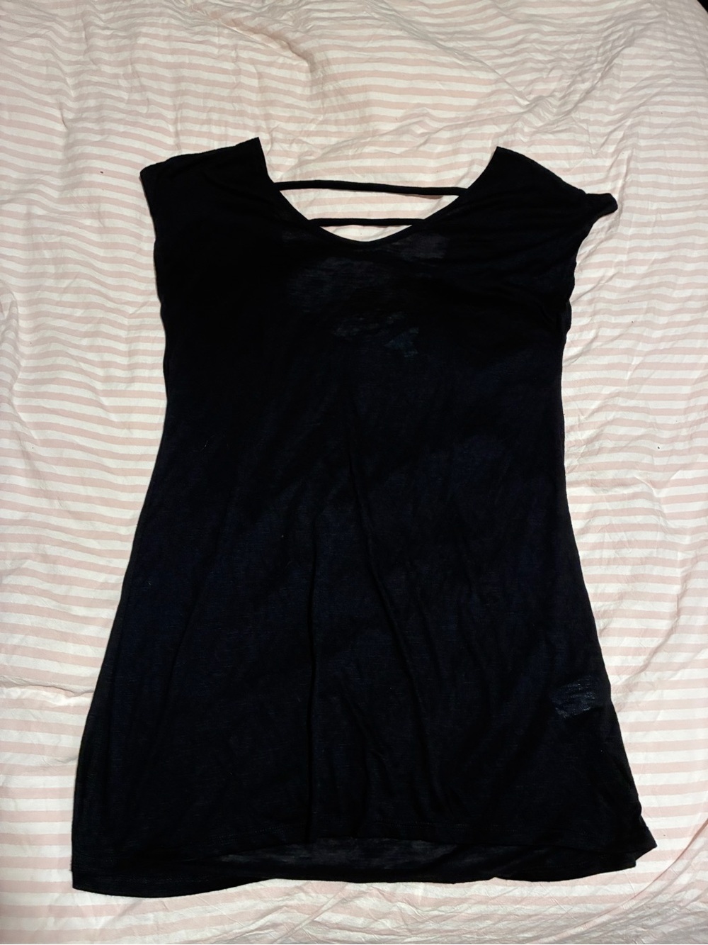 Women's Black Strappy Back Tank Top